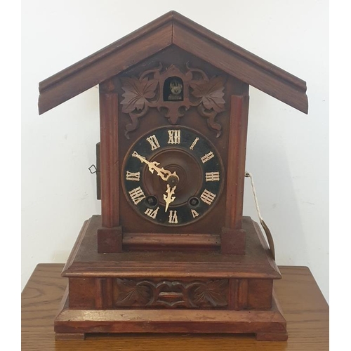 Late C19th Gustav Becker Mantel/Cuckoo Clock with white raised Roman