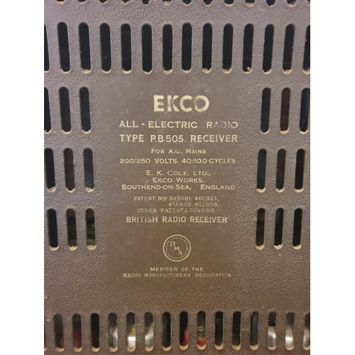 73 - Ekco P.B 505 Table Top Radio. NOT TESTED    A4