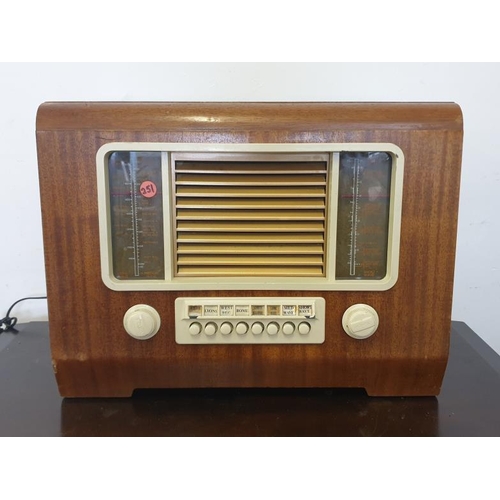 79 - H.M.V. Mahogany Table Top  Radio. NOT TESTED