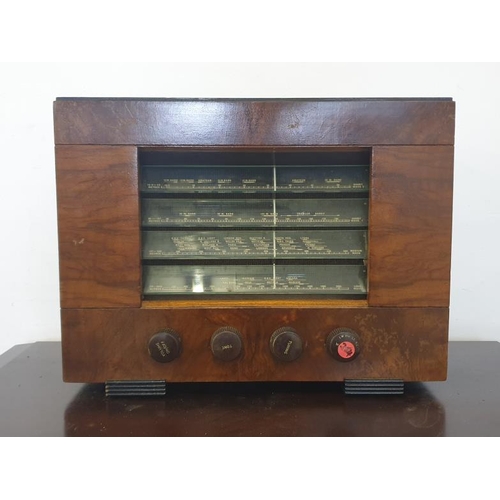 82 - HMV Walnut Table Top Radio. NOT TESTED   A6/7