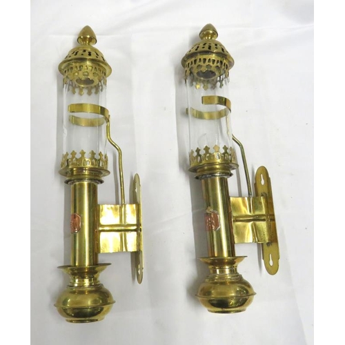 Pair of GWR Brass Carriage Lights approx. 36cm L