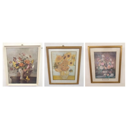 M/f/g Albert Wiliams Print Irises & Narcissi & Roses approx. 30cm x