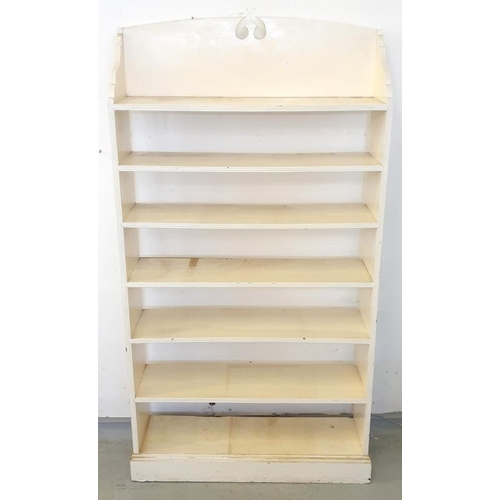 112 - Set of White Painted Open Bookshelves on plinth base with upstand  A1