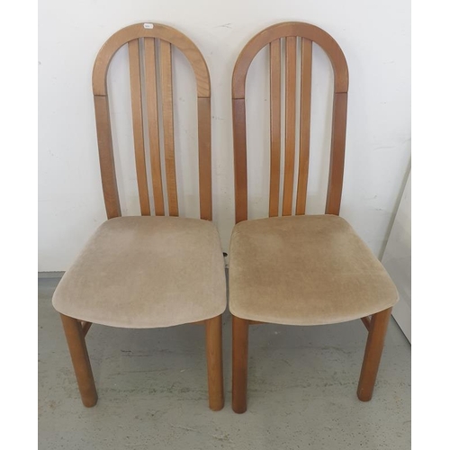 136 - Pair Modern high domed back slatted side chairs (2)   A2/3