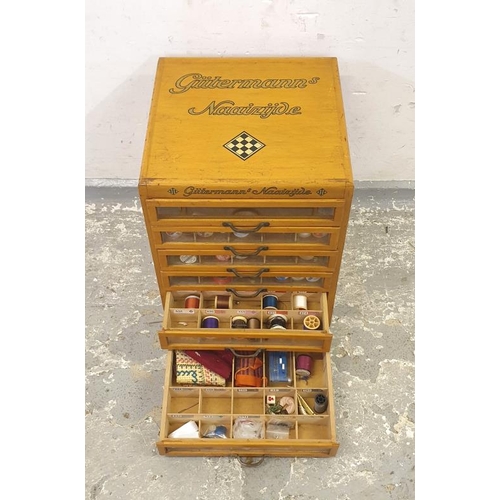 447 - Gütermanns Naaizyed Sewing Silks Counter Top Display Cabinet approx. 35cm x 35cm x 46cm with 6 drawe... 