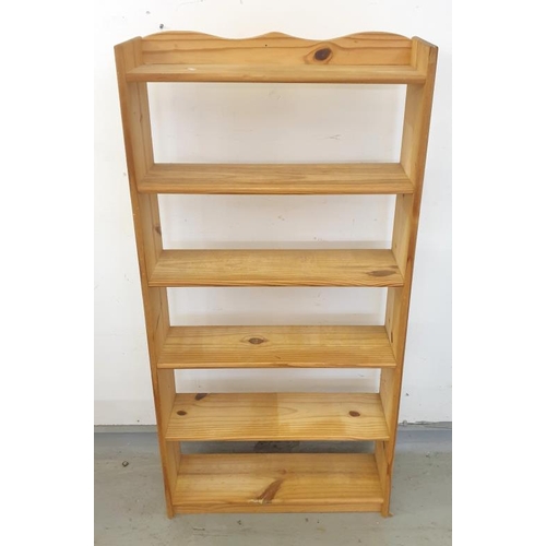 44 - Pine Open Bookcase/shelving & Set of Dark Stained Open Bookshelves (2) (FWR)