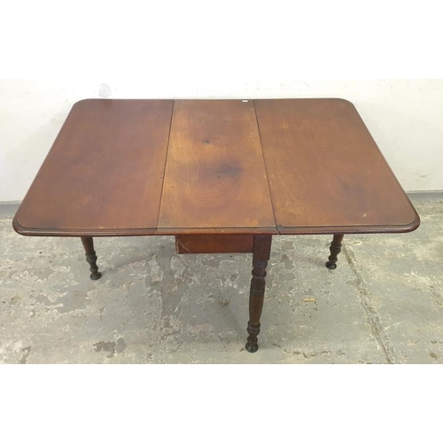 33 - C19th Drop Flap Table W:41xD:97xH:70cm Extended: 133cm (A3)