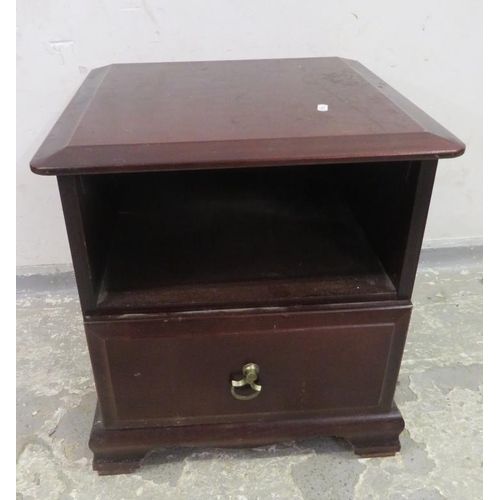 21 - Stag Mahogany Low Bedside Cabinet, open hutch, drawer under approx. 47cm x 44cm x 50cm H (A5)