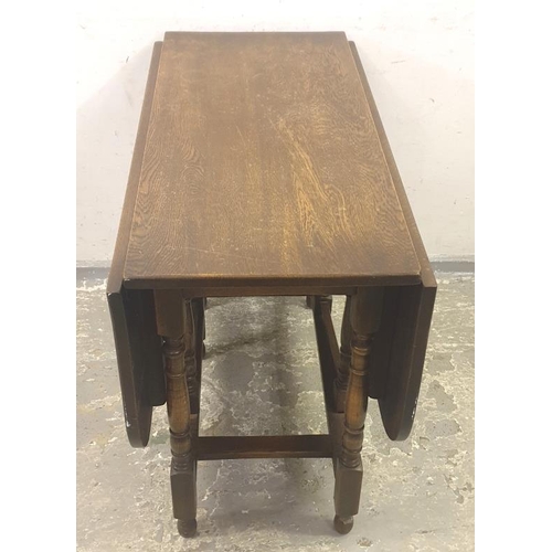 4 - Oak Drop Flap Gateleg Table on turned supports (A2)