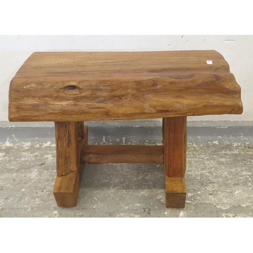 100 - Rustic/Brutalist Wooden Stool on trestle supports (A8)