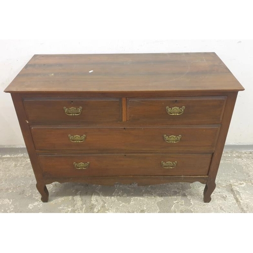 139 - Edwardian Chest of Drawers, 2 Short & 2 Long with plate brass handles (A2)