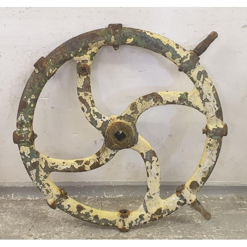 153 - Wrought Iron Ships Wheel from ship of Captain Charles Frake, Master Of Edith Esther (BWR)