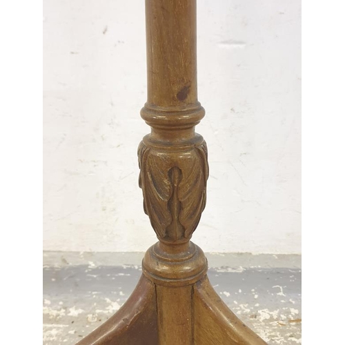 86 - Tripod Occasional Table/Wine Table the top with raised edge & leaf carved stem (A2)