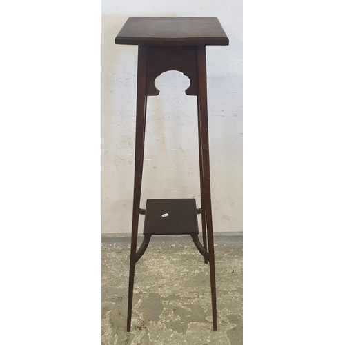 89 - Art Nouveau Pedestal Table Plant Stand with raised under-tier (A4)