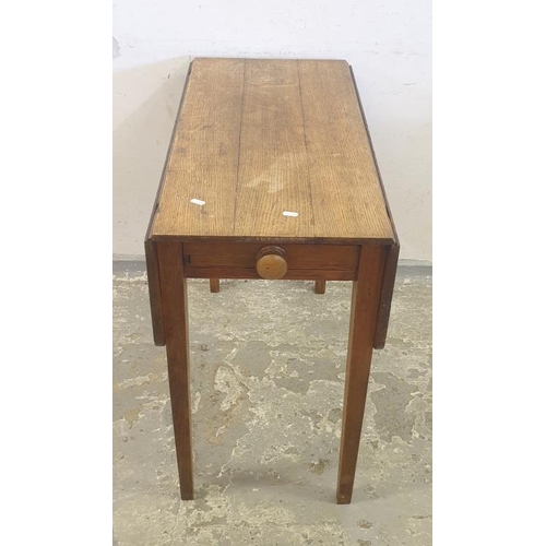 121 - Oak Drop Flap Table with Single Drawer (A7)