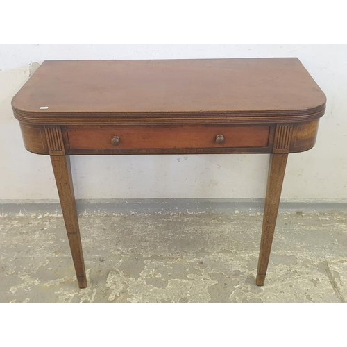 127 - Sheraton Style Georgian Mahogany Flip Over Tea/Card Table (A2)