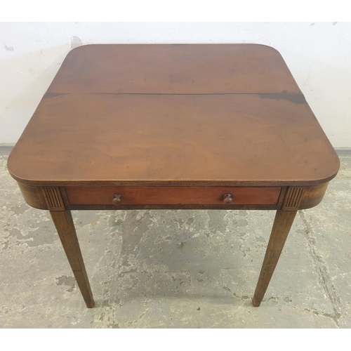 127 - Sheraton Style Georgian Mahogany Flip Over Tea/Card Table (A2)