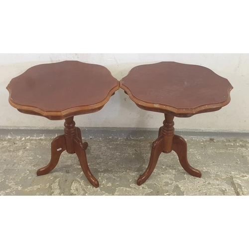 128 - Pair of Frilled Top Tripod/Occasional/Wine Tables (A6/7)