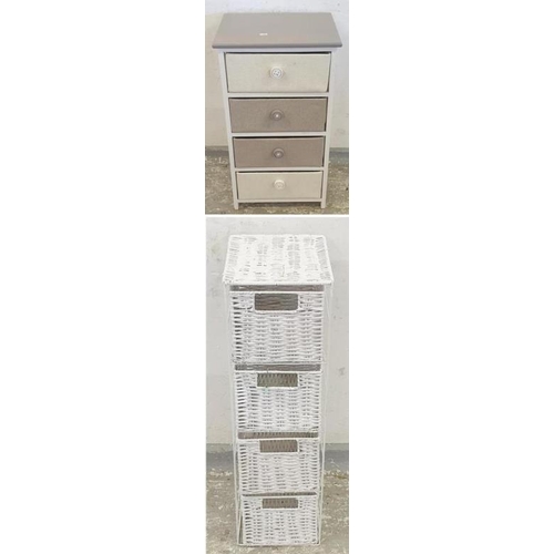 85 - 4 Drawer/Basket White Storage Unit & Fabric Front 4 Drawer Chest of Drawers (2) (A5)