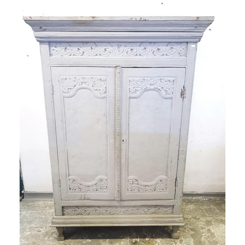57 - French Marriage Armoire Style Grey Painted Wardrobe (BWR)