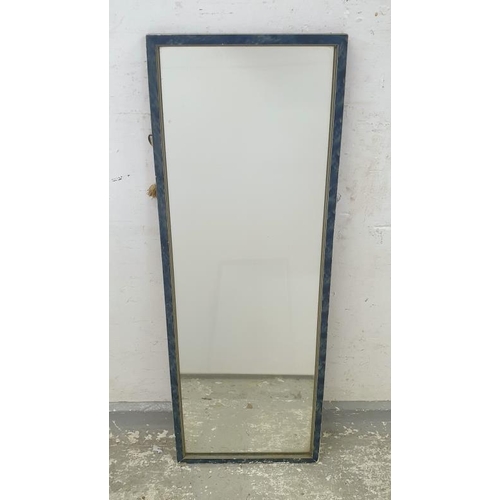 6 - Blue Framed Recatngular Wall Mirror height 87cm width 31cm (A1)