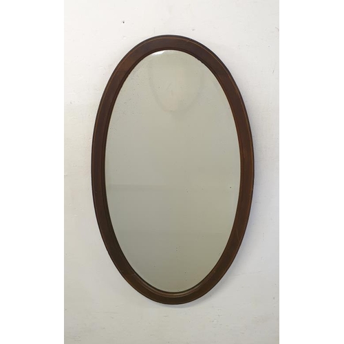 31 - Oval Boxwood Inlaid Bevel Glass Wall Mirror approx. 79cm x 44cm W & Silver Colour Framed Bevel Glass... 