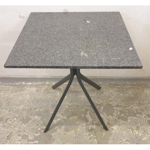163 - Faux Marble Mid Century Design Square Top Table with splayed metal support, approx. W70cm x H74cm (A... 