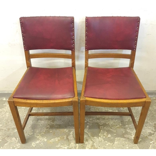 171 - 2 Side Chairs with Studded Red Leather backs & seats (2) (A7)