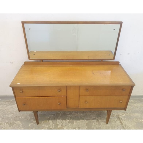 179 - G-Plan Style Mid Century Dressing Table with mirror over, 2 sets of 2 drawers on tubular supports ap... 