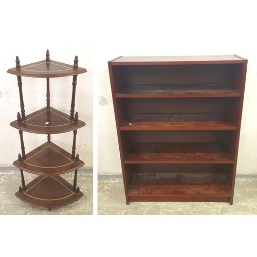 22 - Reproduction Corner Wot Not, 4 shelves, turned supports & Dresser Top L:116xD:11xH:76cm (2)(A11)