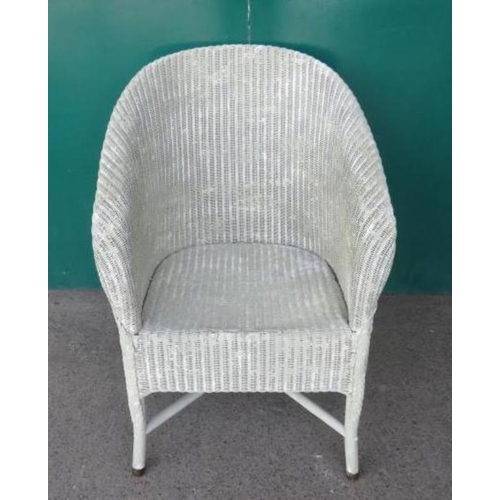 1933 - White Painted Lloyd Loom Armchair