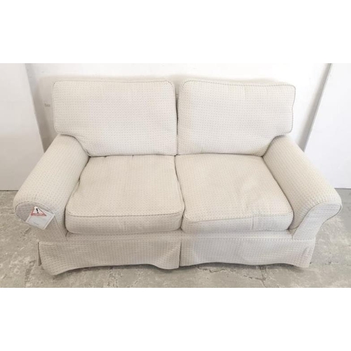 14 - Laura Ashley White 2 Seater Sofa (FWR)