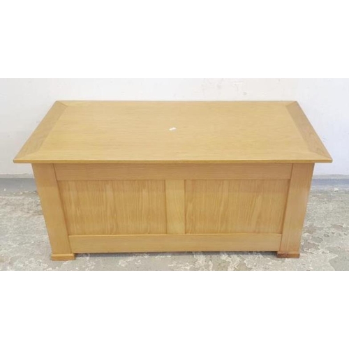 27 - Blonde Wood Ottoman 100W x 50cm D x 45cm H (A8)