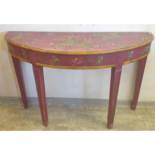 23 - Georgian Style Painted Demi Lune Console/Side Table (A4)