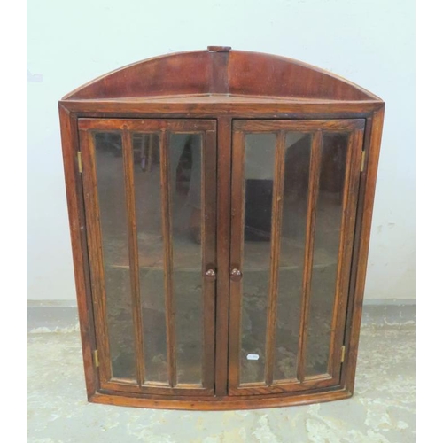 26 - Hanging Corner Cabinet with twin glazed doors, 61cm x 35cm x 78cm (A5)