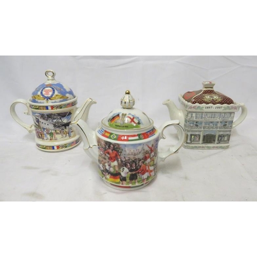 3 Sadler Teapots Sporting Heroes Football, Golden Age of Travel 5072