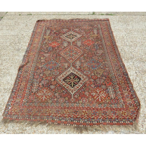 16A - Persian Carpet, burnt orange/blue, approx. 228cm x 154cm (A12/13)