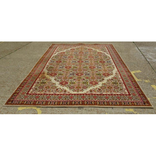 21A - Oriental/Indian Carpet/Rug, beige/red approx. 364cm x 274cm (S)