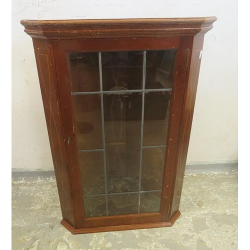 17 - Hanging Corner Cabinet with boxwood inlay & lead panelled glazed door (A6)