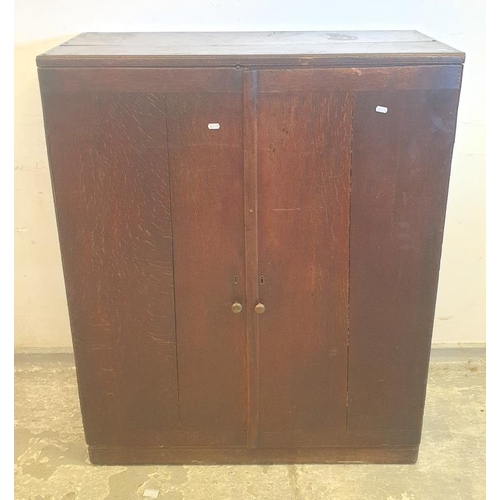 101 - 2 Door Cabinet/cupboard with 5 shelves to interior W92cm x D43cm x H104cm & Black Leather Chair (2) ... 