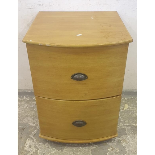 3 - Bow Fronted 2 Drawer Filing Cabinet with cup handles, approx. 70cm x 48cm x 48cm (A8)