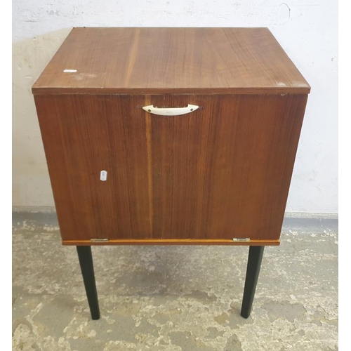 10 - Mid Century Design Record Cabinet, fall front, 50cm W x 40cm H x 70cm D A1