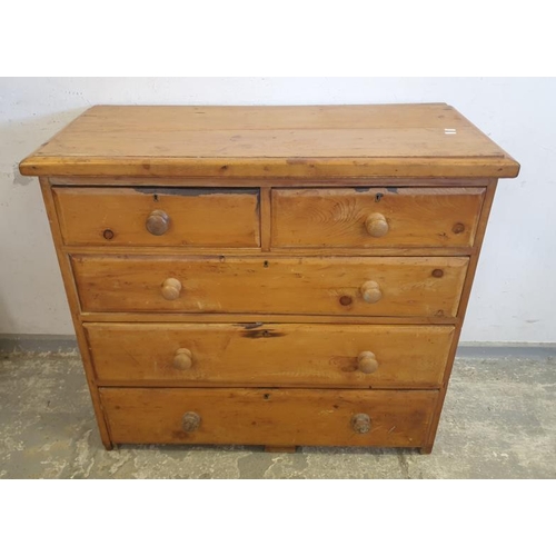 8 - Pine Chest of 2 Short & 3 Long Drawers, 108cm W x 46cm D x 118cm H A1