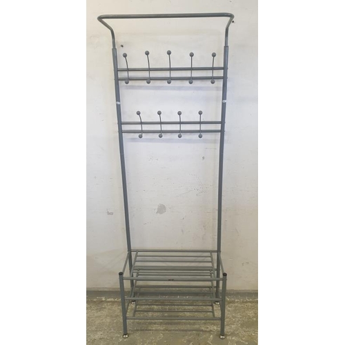 23 - Metal Coat Rack & Shoe Stand approx. 65cmW x 49cmD x 204cmH FW