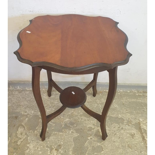 41 - Frilled Top Occasional Table with raised under-tier, 51cm x 60cm x 72cm A6