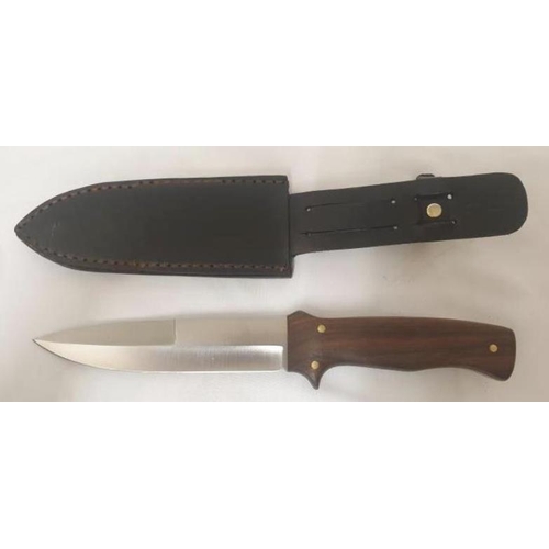 Hand Finished Belt Knife, blade marked Knivegg with hand made leather ...