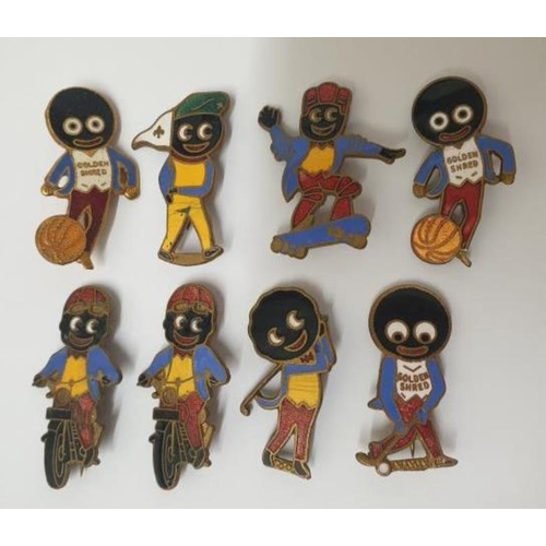 1181 - Vintage Robinson Golly Golden Shred Badges, golfer, footballer, motorcycle rider etc. (8)