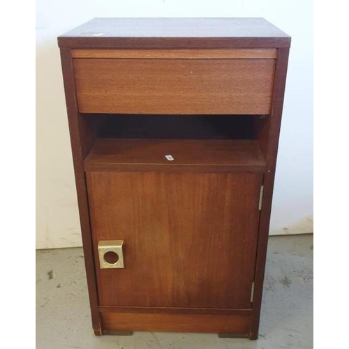 60 - Mid Century G-plan? Danish Design Bedside Cabinet with chrome plated handle, 38cm W x 31cm D x 66cm ... 