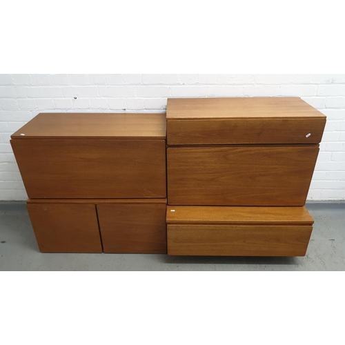 62 - Mid Century Design Beaver & Tapley Modular Teak Furniture, stacking or wall hanging combination unit... 