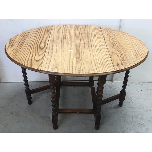 106 - Barley Twist Drop Flap Table, approx. w:53cm/120cm x d:91cm x h:72cm A8